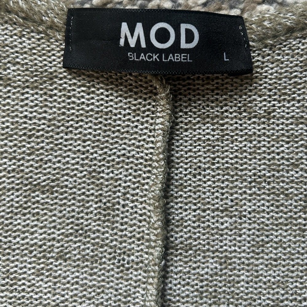 Mod Black Label Green Knit Sweater V-Neck Bell Sleeves accent side string ties - Picture 7 of 9
